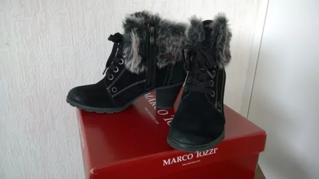 Magnifiques bottines noires en cuir Marco Tozzi T38 comme neuve