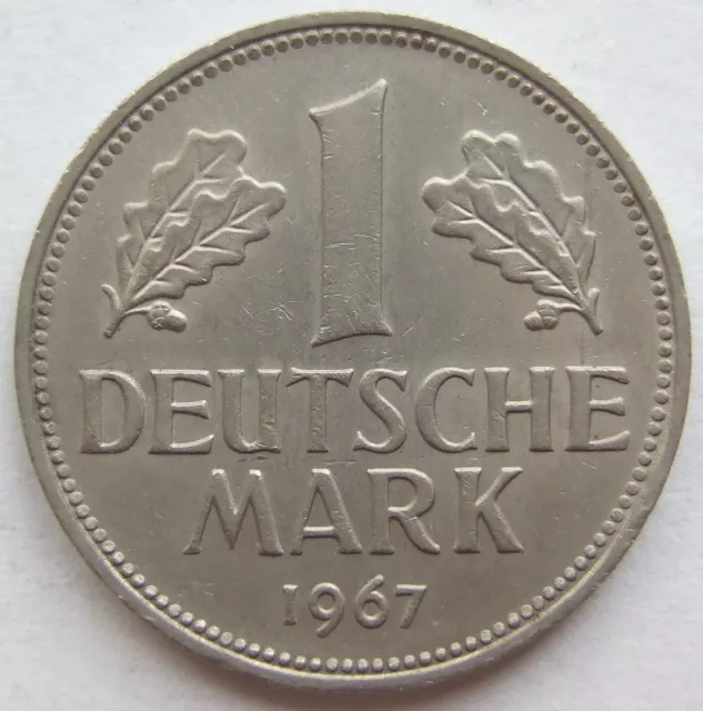 Coin Federal Republic Germany 1 German Mark 1967 F IN Extremely fine