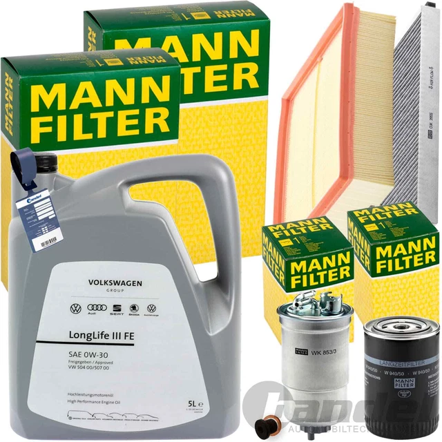 Pacchetto di ispezione pacchetto di manutenzione filtro con 10 l 0W-30 olio motore LongLife 3 FE, filtro olio vite di scarico olio