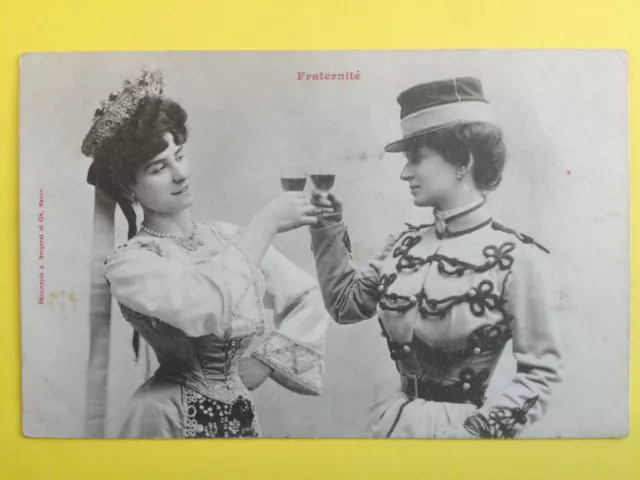 cpa 1900 Phototypie A. BERGERET & Cie NANCY Fraternité Julia MAROT de VILLACOURT