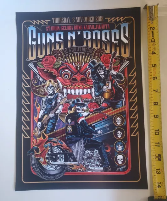 Guns & Roses Concert Poster Reprint Not In This Lifetime Tour 2018 Jakarta