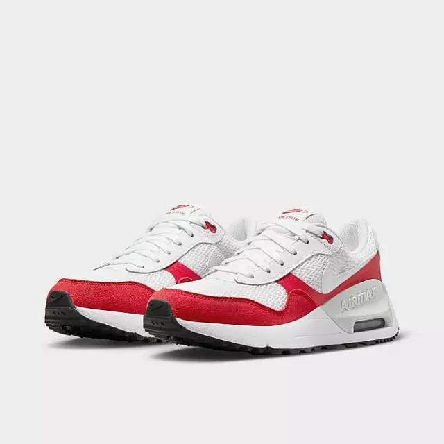 Big Kid's Nike Air Max SYSTM White/White-University Red (DQ0284 108) 2