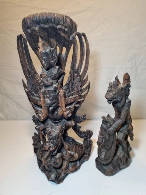 Balinese Wood Carvings - God Statues x2 - Read Description