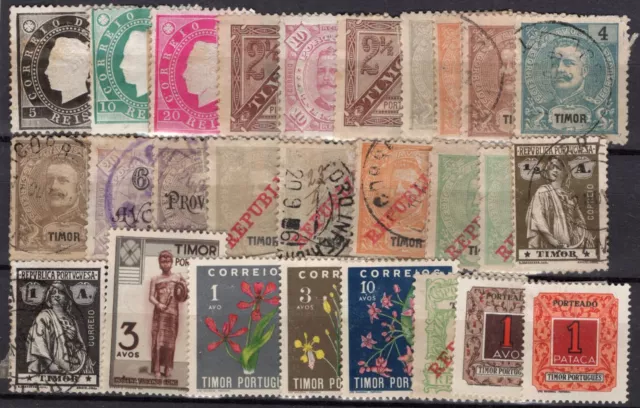 Portugal Timor Lot, 27 Old Stamps, Mh - Used