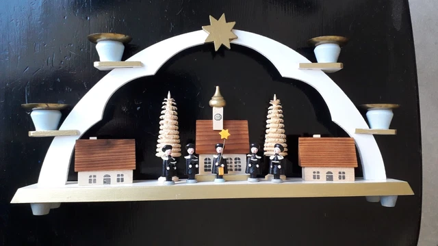 Rudolphs Schatzkiste Schwibbogenerhöhung (72x10 Cm) – Beleuchteter Weihnachtsbogen Mit Schneemann & Waldtieren, Erzgebirge Holzarbeit