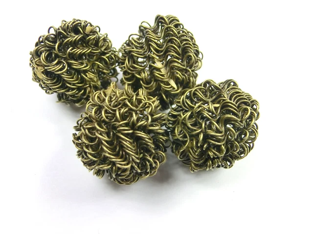4 Spacer  Drahtperlen  Farbe bronze ca: 20mm Metallperlen #S418