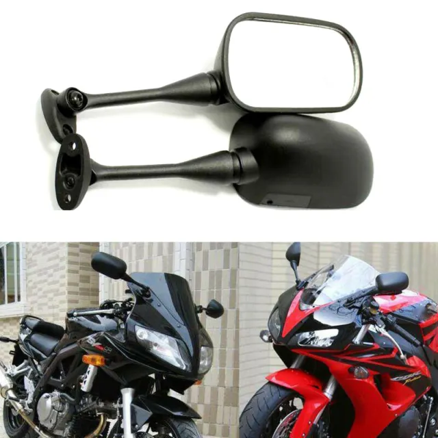 Black Motorcycle Rear View Side Mirrors For Honda CBR500R Suzuki GSXR 750 600 AU