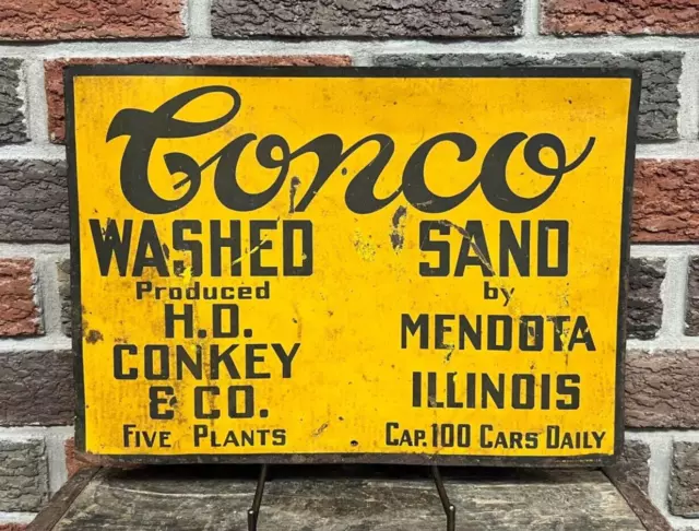 CONCO HD Conkey & Co. Mendota Illinois - Early Metal Antique Advertising Sign