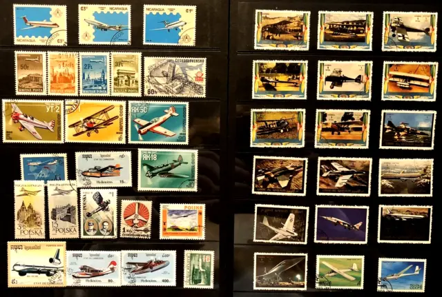 Stamps--Around The Wolrd---- Collection Of Aircraft And Cars