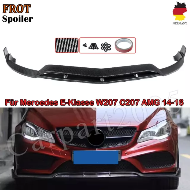 Spoilerlippe Frontspoiler Ansatz für Mercedes E-Klasse W207 C207 AMG Carbon Look