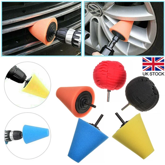 5X Burnishing Foam Sponge Polishing Cone Ball Buffing Pad Car Wheel Hub Cleaner