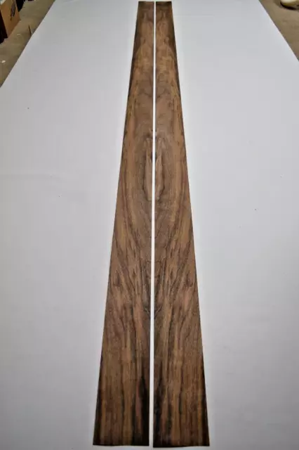 Chapa de nogal europea - 2 hojas de madera real - 2610 mm x 110 mm (102 x 4,3 pulgadas)