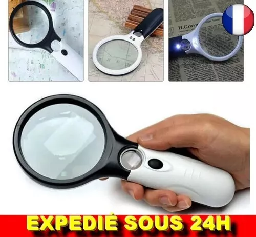 ✅ Loupe Eclairée Poche 45X Avec 3 LED Lumière Lecture Bijoux Zoom Lecture Montre