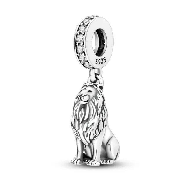 Majestic Lion Charm For Bracelets S925 Sterling Silver