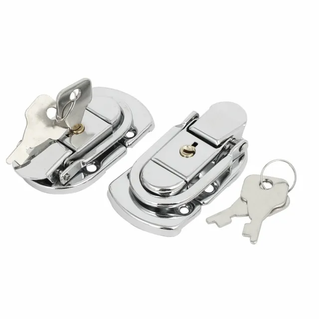 Suitcase Briefcase Metal Toggle Latch Hasp Lock 65mm Length 2pcs w 2 Keys