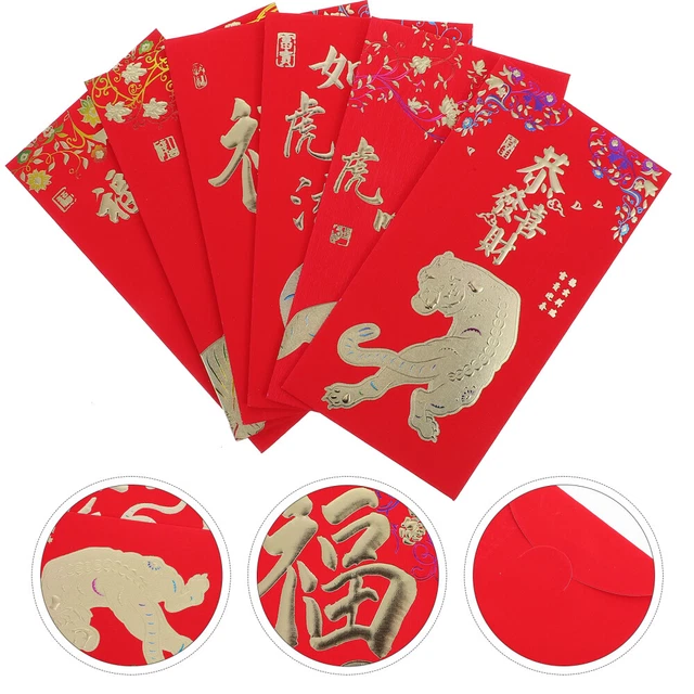 18 Pcs Year The Tiger Red Envelope Paper Chinese New Money Wedding Envelopes