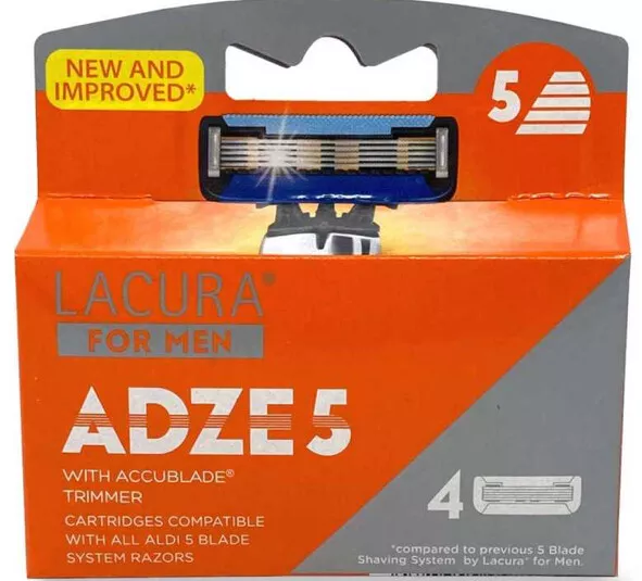 Lacura 5 Blade Razors For Men ADZE 5 with Accublade Trimmer