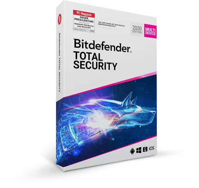 Bitdefender Total Security mit unbegrenztem VPN Schutz 2023 - 2024  3 PC 2 Jahre