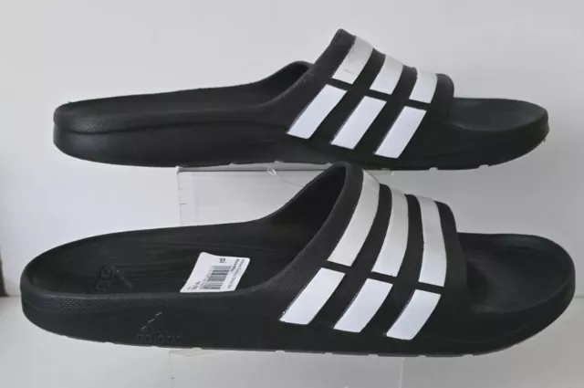 ADIDAS Duramo Sliders Sandals Beach Shoes Black MENS Size UK 18 EX-DISPLAY