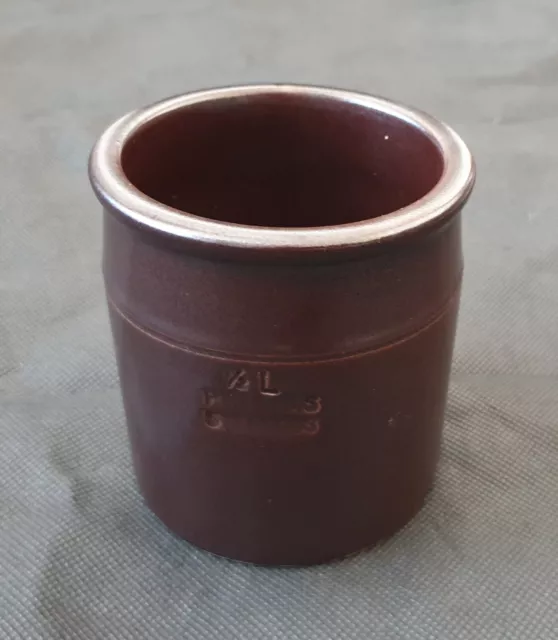 Vintage Hoganas Keramik Dark Brown Stoneware 1/2 Litre Pot Vase Made in Sweden