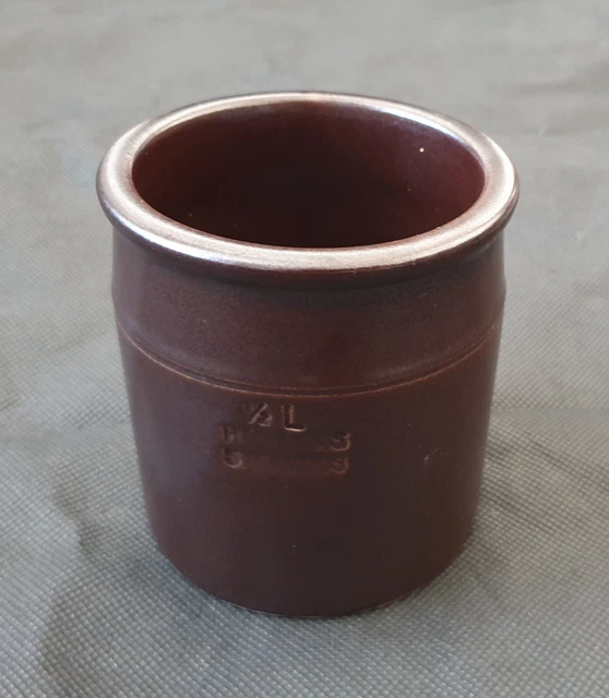 Vintage Hoganas Keramik Dark Brown Stoneware 1/2 Litre Pot Vase Made in Sweden