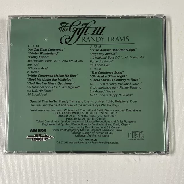 Randy Travis-The Gift III-1999 ¡¡MUY RARO!! ¡CD NUEVO/SELLADO!! Promoción de la Fuerza Aérea de EE. UU. 2