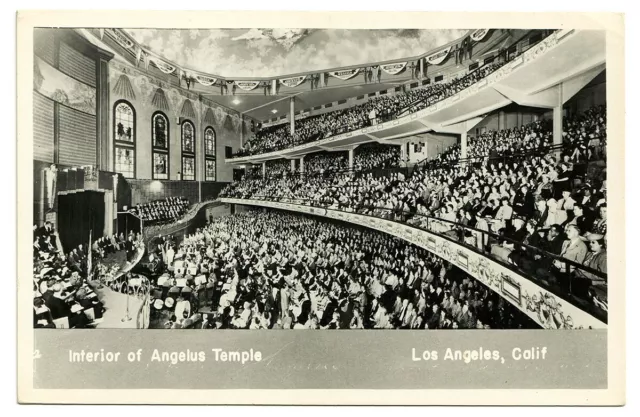 Vintage Real Photo Postcard Interior Angeles Temple Los Angeles California RPPC