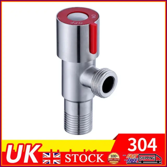 Stainless Steel 1/2 inch DN15 Replace Hot Cold Water Stop Triangle Valve (Red)