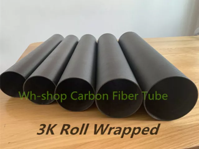 3K Carbon Fiber Tube 42 44 45 46 48 50 55 60 64 80 84 90 94 x 500mm Roll Pipe