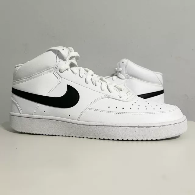 Tenis Nike Court Vision Mid Next Nature ""Blancas Negras"" para hombre talla 12 sin tapa