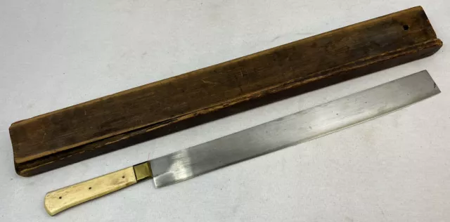 Medical Knife Surgeon Doctor Antique 19.5” w Wood case Amputation Sharp Military