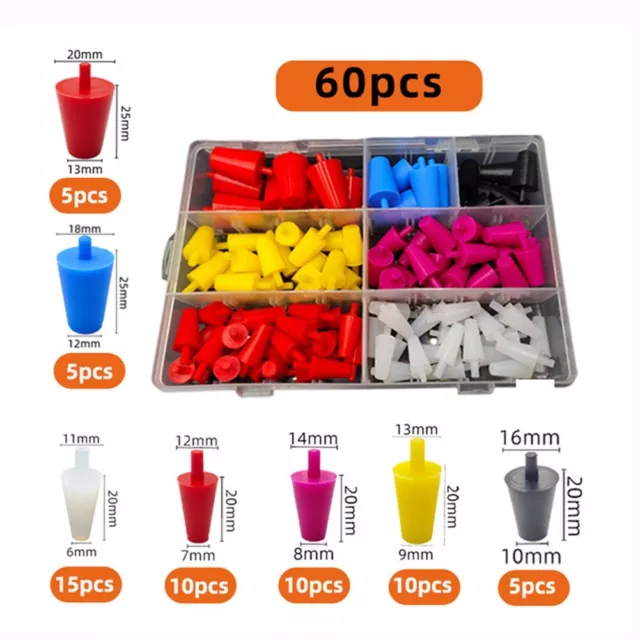 Silicone Cone Plugs Assortment 60Pcs Set for Powder Coating Painting and More