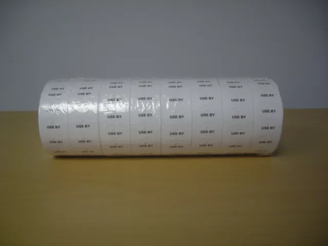 Motex Labels 1 LineWhite Use by Labels for one Line Up to 8 character Free ship