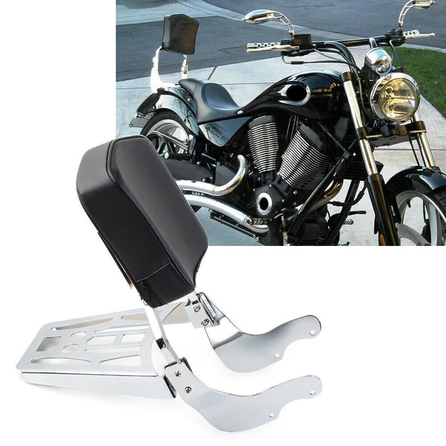 Sissy Bar Backrest +Luggage Rack w/ Pad For Victory Vegas Kingpin 2003-Up Chrome