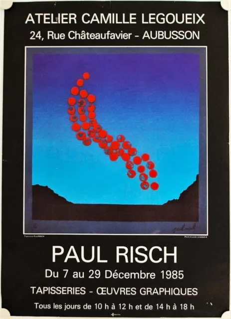 Affiche Tapisserie PAUL RISCH 1985 Exposition Atelier Legoueix- Aubusson