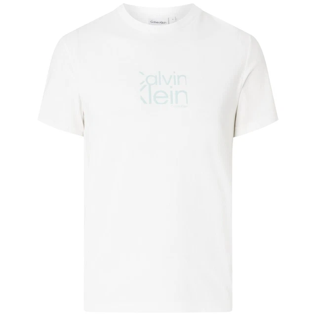 Calvin Klein t-shirt bianca da uomo articolo K10K111122 maglietta in cotone logo