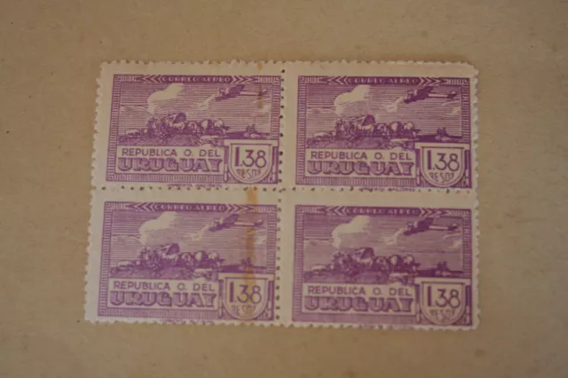 PM 137 Briefmarke postfrisch Uruguay Luftpostmarke Flugzeug 2 Paare