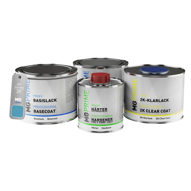 Vernice per auto Kit barattolo per Citroen 3Y Bleu Lucia Nacre Metallic 1,75L