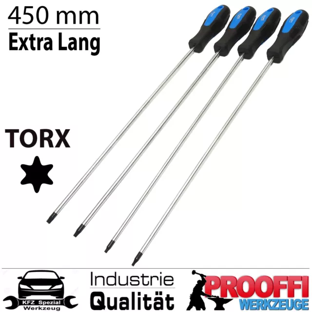 4-tlg TORX Schraubendreher Schraubenzieher Set T15 T20 T25 T30 450mm Extra Lang