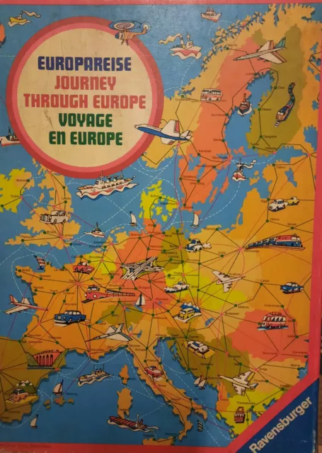 Gesellschaftsspiel Familienspiel Ravensburger Europareise Vintage 80er Jahre