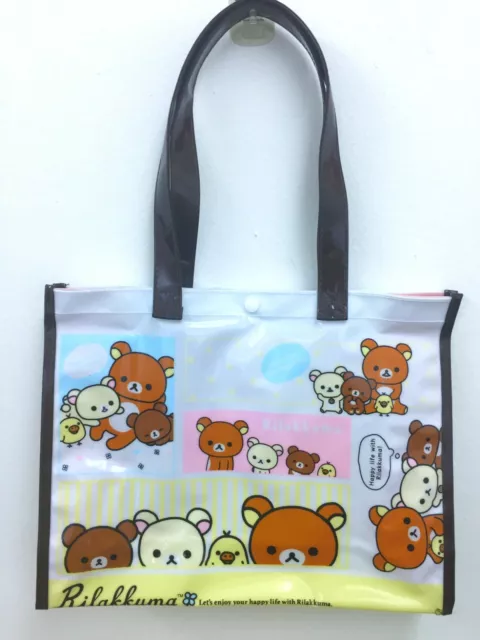 San-X Rilakkuma Horizontal Type Vinyl Tote Bag Sea Pool Bag Leisure Bag Japan