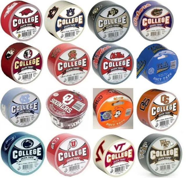 College & University Duck Tape NCAA U-CHOOSE 39 schools Craft Fans Tailgate DUCT