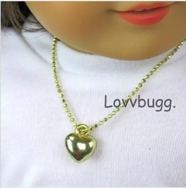 Gold Heart Necklace for American Girl 18" Doll Clothes Accessory  FREESHIP ADDS