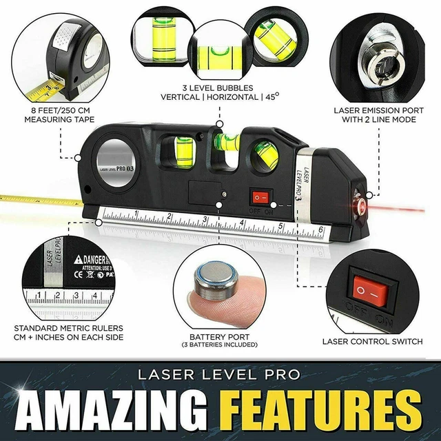 Livello spirito con livello laser livellamento multiuso linea parete strumento di misurazione strumento