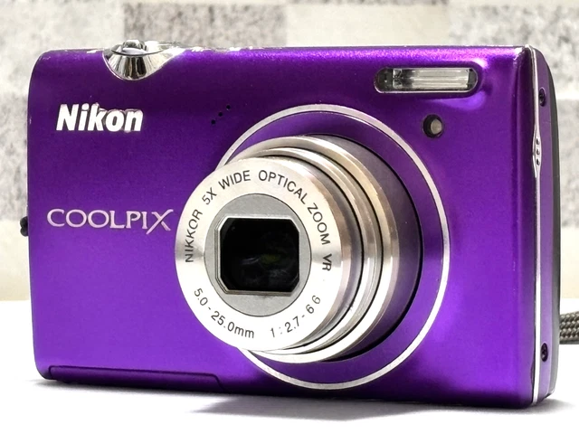 NIKON COOLPIX S5100 Purple 12.2MP 5x Zoom Compact Digital Camera