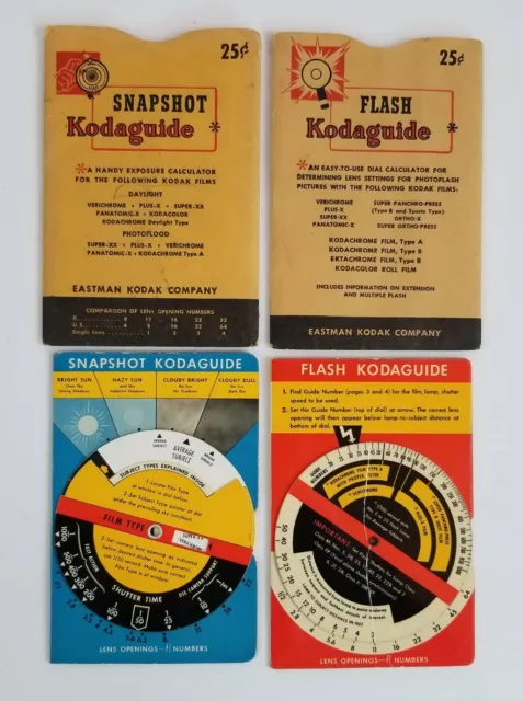 Vintage Kodak Snapshot & Flash Kodaguide Exposure Calculator with Envelope