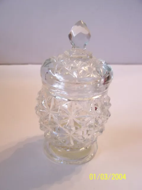 AVON CRYSTAL FACETS ROSES ROSES COLOGNE GELEE JAR with LID 5" tall Empty