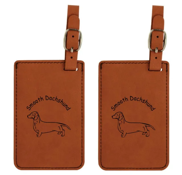 L3040 Smooth Hair Dachshund Luggage Tags 2Pk FREE SHIPPING 200 Breeds Available