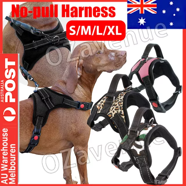 No-pull Dog Harness Pet Puppy Large Dog Vest Adjustable Padded Handle S-XL MEL