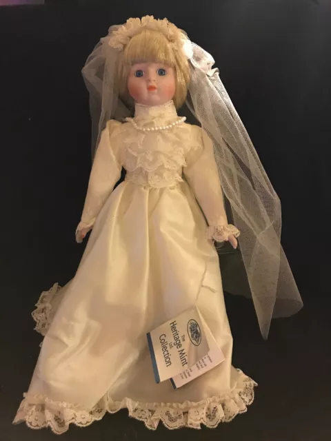 Porcelain Bride Doll The Heritage Mint Collection 16”